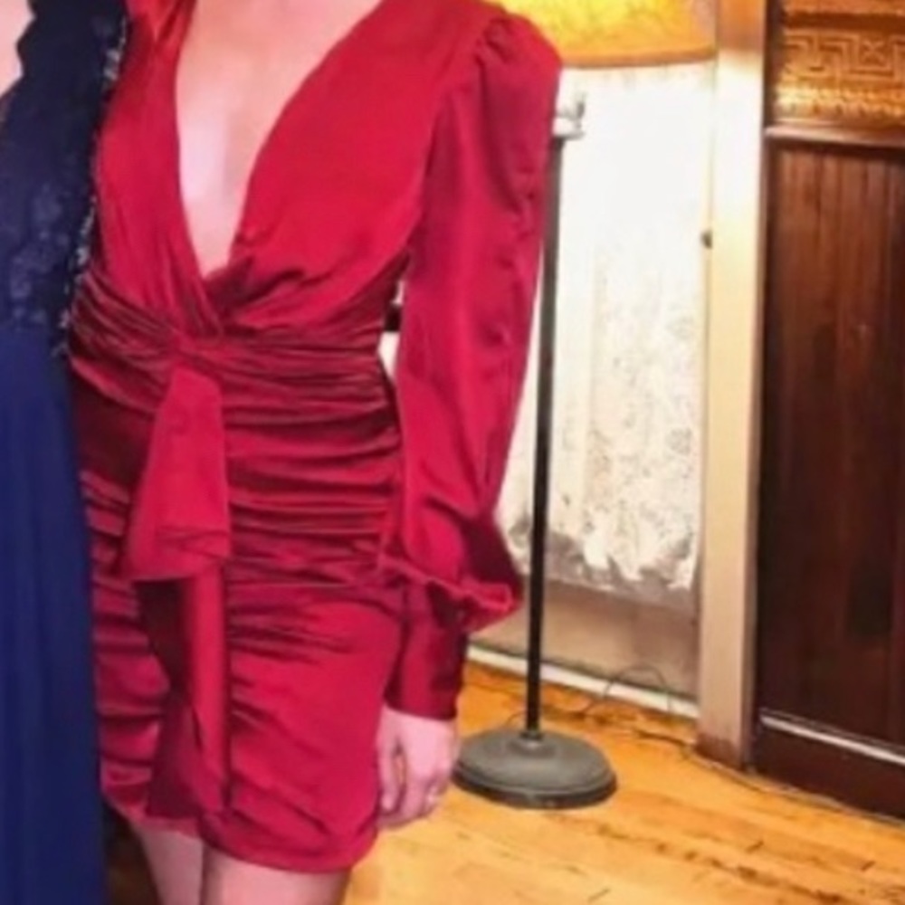 PatBo Red Ruched Dress - Picture 5 of 9